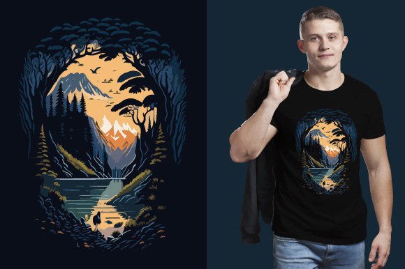 Adventure Mountain T-Shirt Design: Graphics for Outdoor Vibes