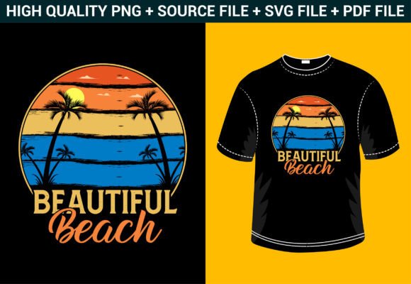Beautiful Summer Beach Graphics for T-Shirt Designs