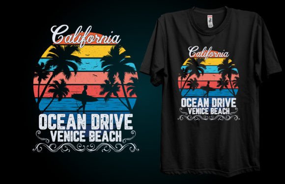 California Ocean Drive Venice Beach Graphics
