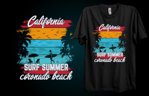 California Surf Summer Coronado Beach Graphics