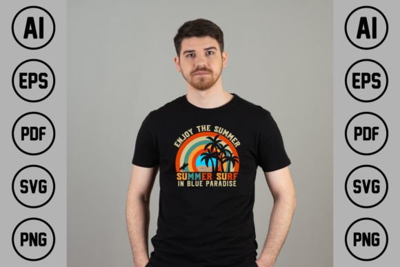 ENJOY the SUMMER SURF I BLUE PARA Graphics and T-Shirt Designs