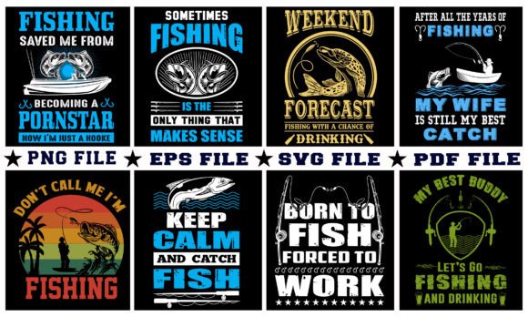 Fishing T Shirt Bundle Graphics and T-Shirt Designs