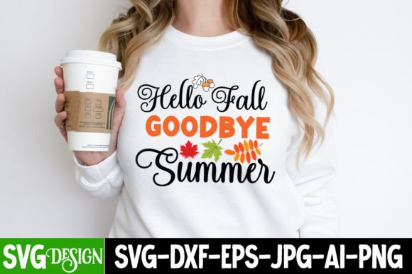 Hello Fall Goodbye Summer SVG Cut File Graphics