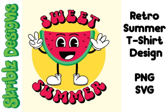 Retro Sweet Summer Watermelon T-Shirt Graphics
