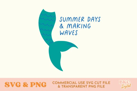 Summer Mermaid SVG PNG Files for Graphics and T-Shirt Designs
