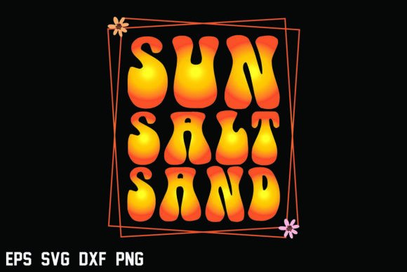 Sun Salt Sand Retro T-Shirt Design: Graphics & Print Templates