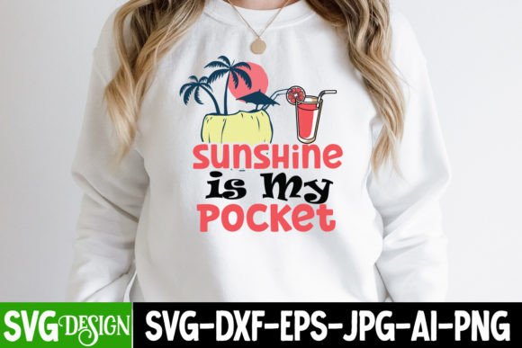 Sunshine is My Pocket SVG Cut File: Graphics for T-Shirt Designs